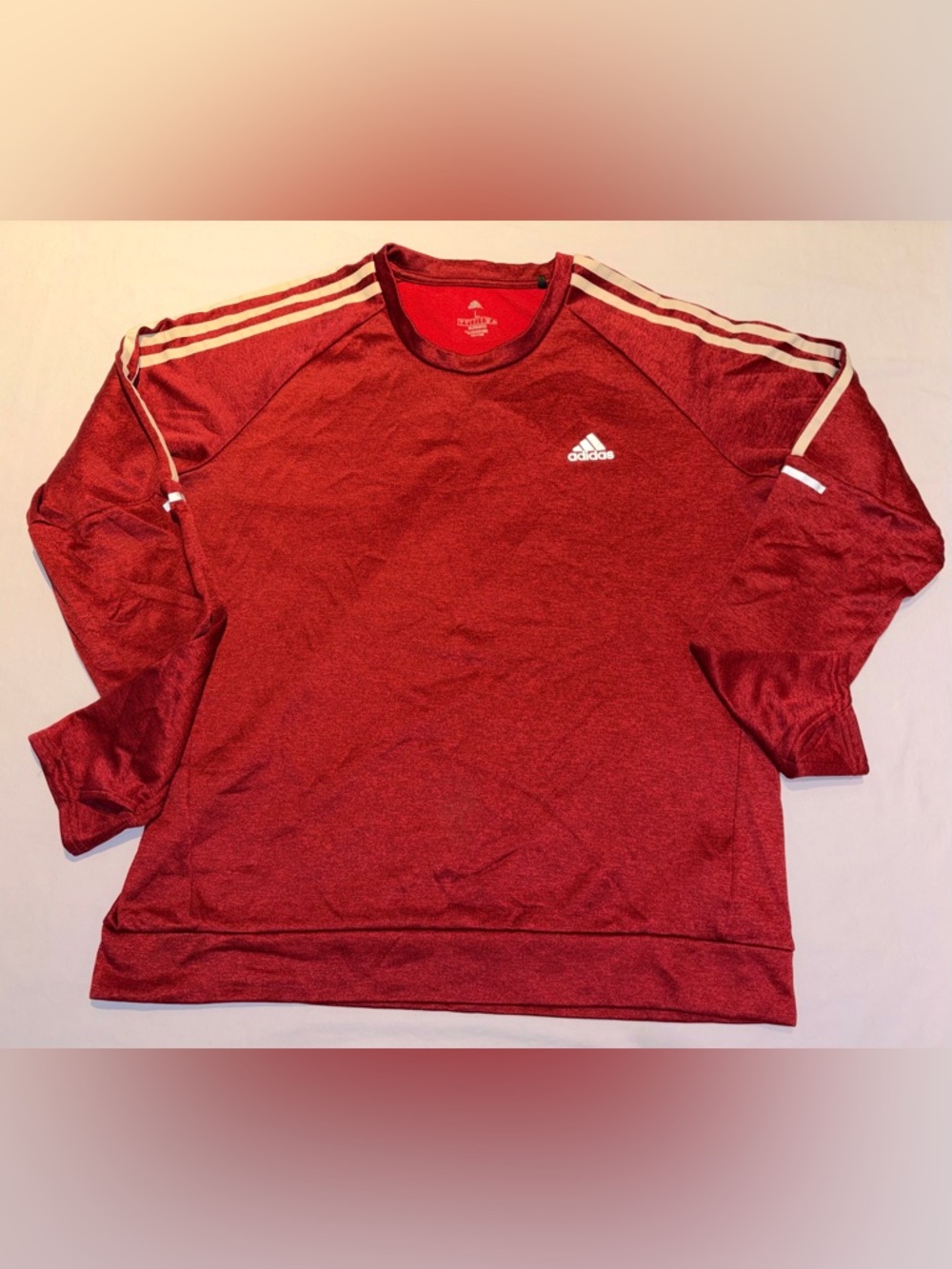 Adidas Men's Own The Run Climawarm Running Sweatshirt Red Size L